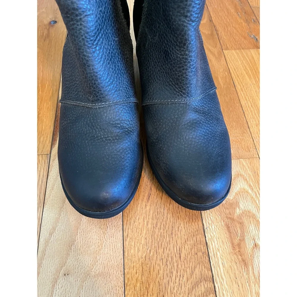 Sorel Joan Of Arctic Boots Gray Chelsea Wedge Waterproof Leather Womens Size 7.5